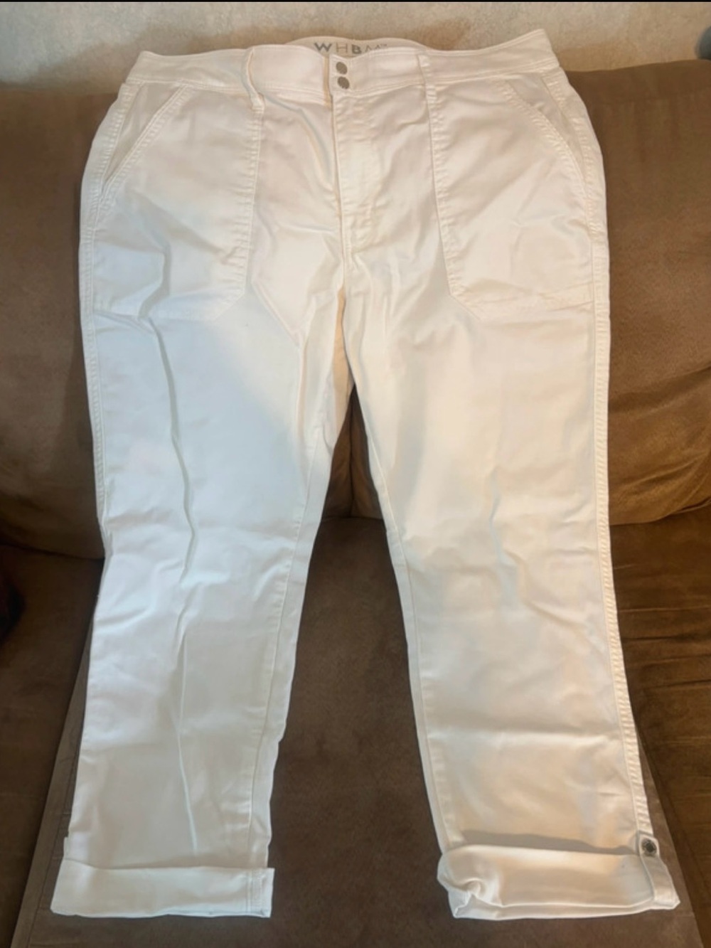 White House Black Market White Cropped Ankle Pants